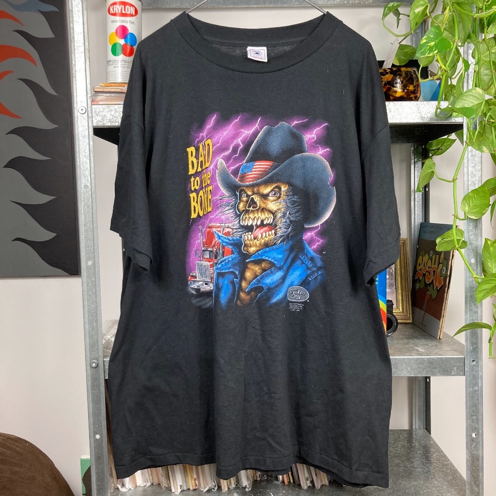 1992 Bad to the Bone 3D Emblem Truckers Only Shirt